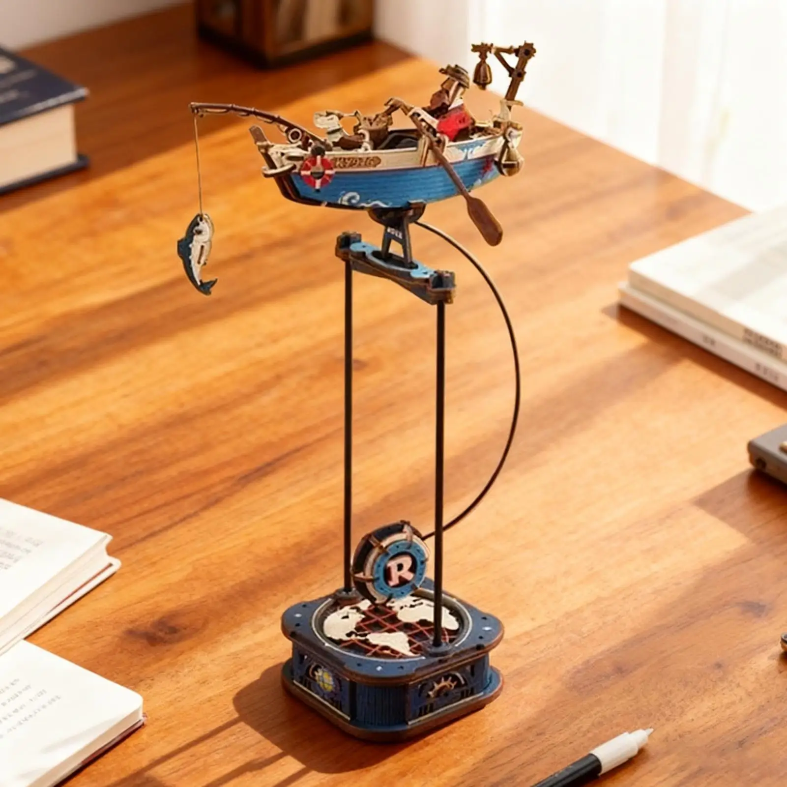 Jogos de quebra-cabeça para adultos 3d criativo de madeira balanceamento retro balanço modelo artesanato conjunto de quebra-cabeça para crianças sala estar estudo prateleira desktop