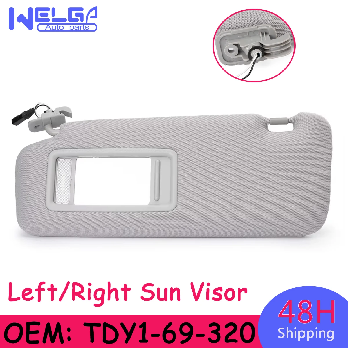 

TDY1-69-320 TD11-69-320D-75 New Gray Left Right Side Sun Visor Sunshade With Mirror With Light For Mazda CX-9 2010 2011-2015