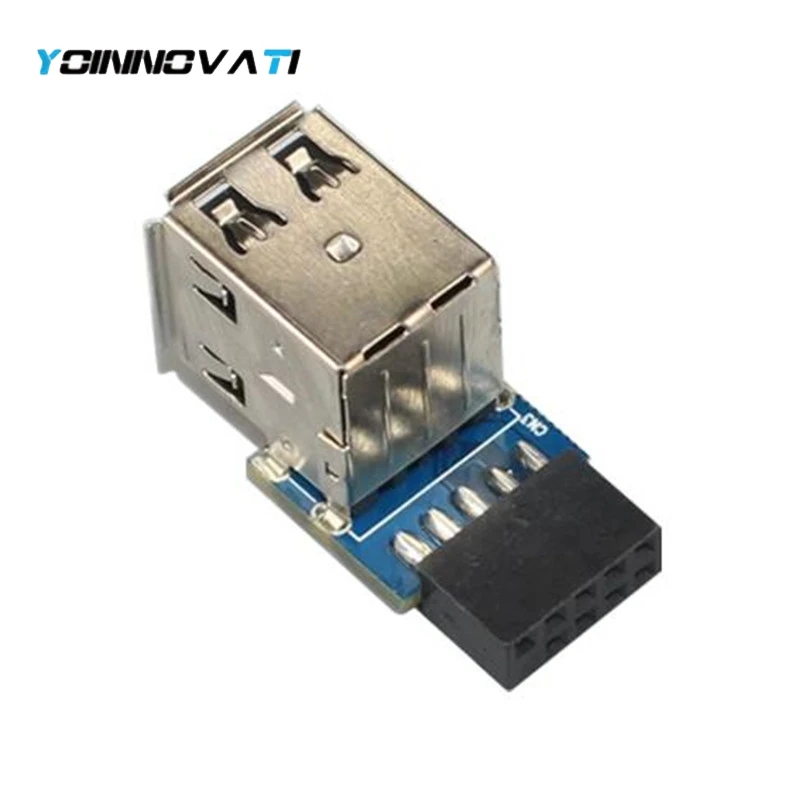 9pin Motherboard to 2 Ports USB2.0 Dual USB A 9 Pin Female Adapter Converter PCB Board Card Extender Internal Compter Connectors