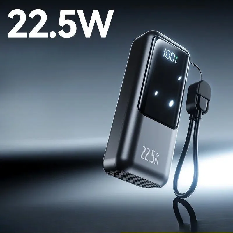 for Cross-border New Mini Power Bank Digital Display Compact Portable 22.5W Fast Charging
