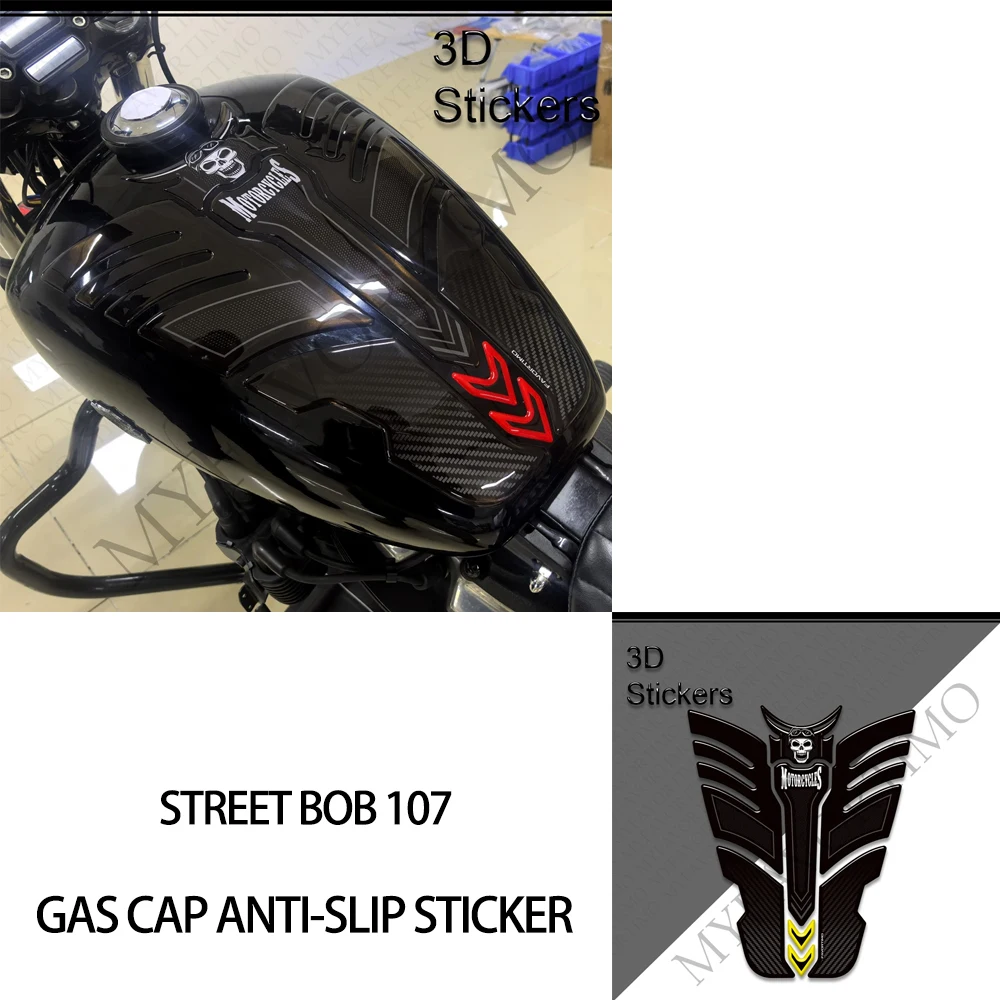 

Накладка на бак для мотоциклов Street Bob 107 114 117, 3D-наклейки-декали для защиты коленей и бензобака