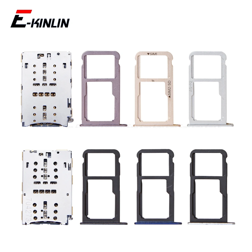 Sim Card Tray Socket Holder Slot Connector For HuaWei P9 Lite 2017 2016 Micro SD Container Adapter Reader Flex Parts