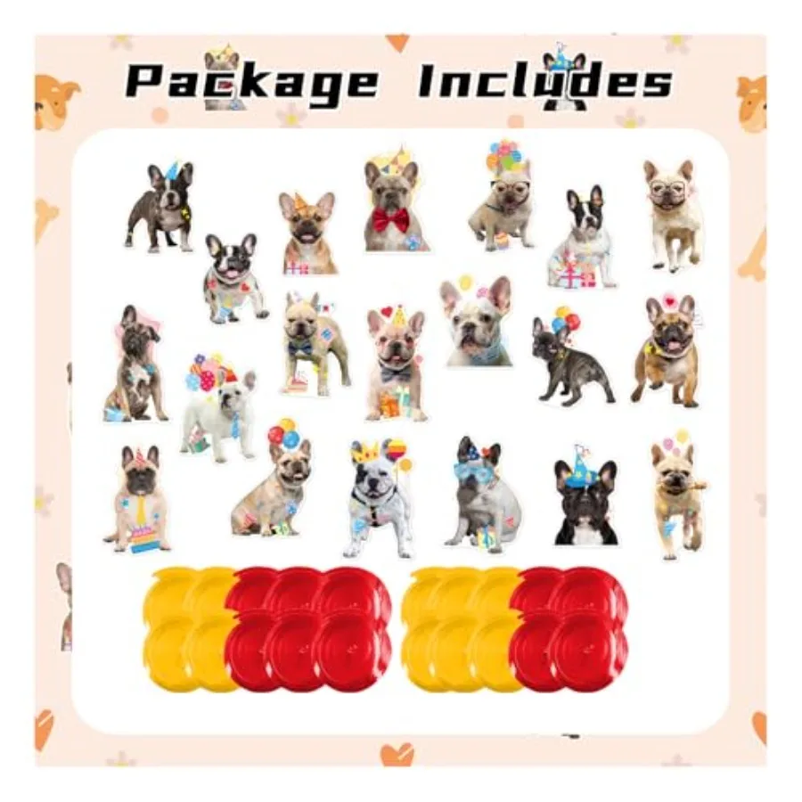 20 Pcs French Bulldog Hanging Swirls French Bulldog Ceiling Swirls Decorations French Bulldog Birthday Party Supplies for Frenc