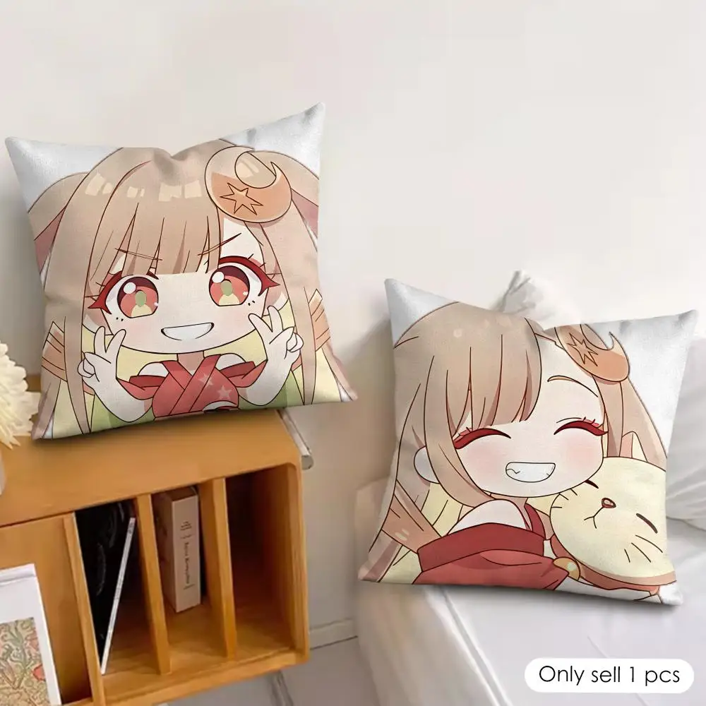 Anime P-Princess Kaguya Dreamy Style Cushion Cover Soft Plush Fabric Double-Sided Printed Pillowcase for All Seasons Home Decor