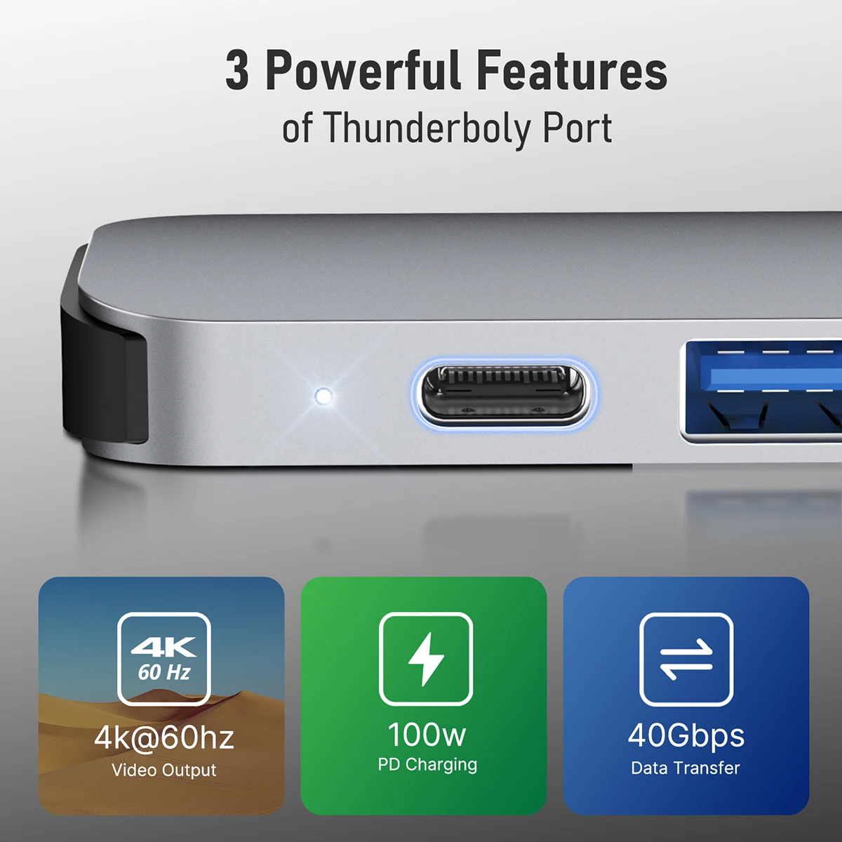 Lemorele TC52 7 في 2 منافذ USB C محطة إرساء من النوع C إلى محول HDMI USB Hub 3.0 5Gbps نقل أسرع لأجهزة الكمبيوتر المحمول MacOS Apple