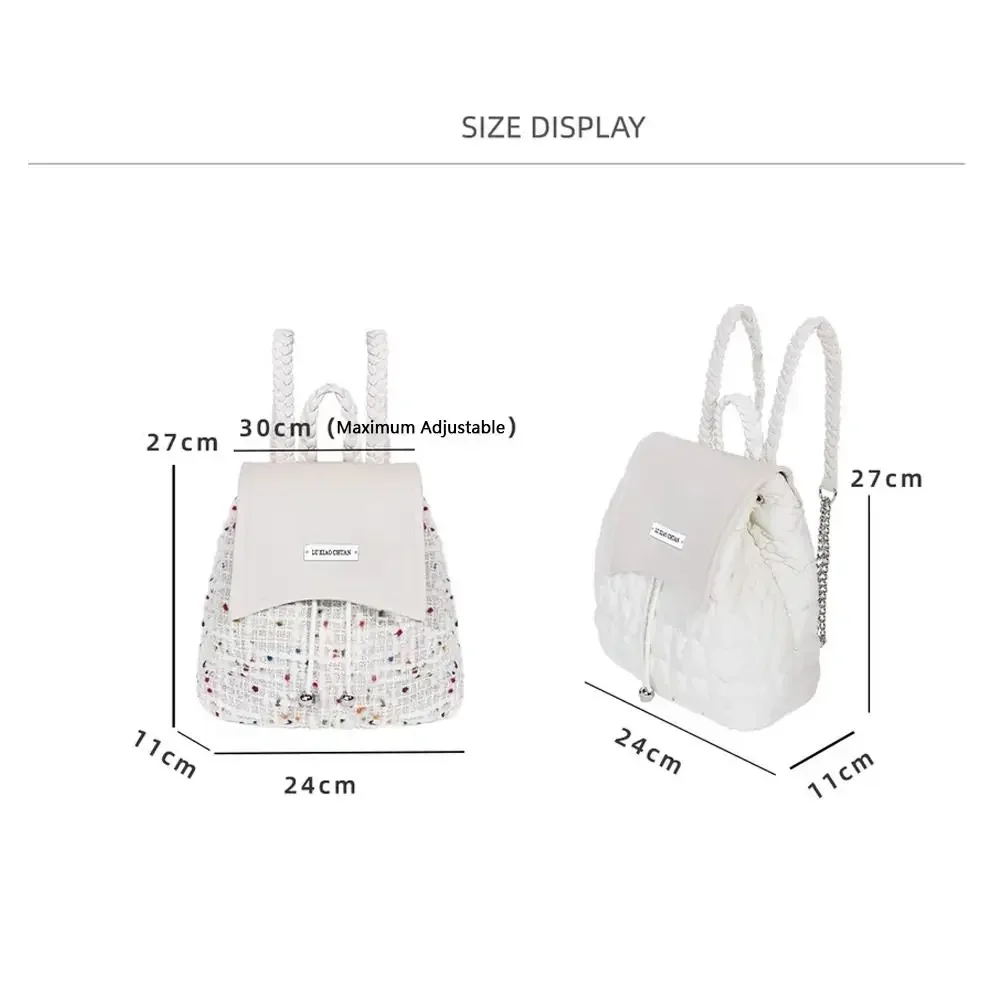 Academy Style-mochila con cordón para mujer, bolso escolar ajustable, versátil, Simple, PU, informal