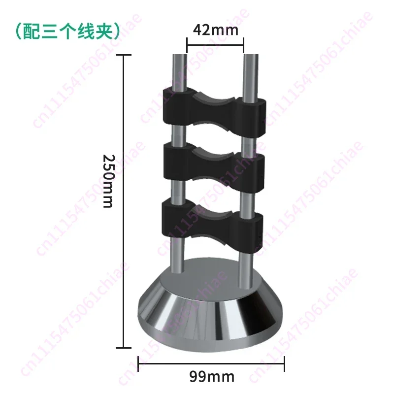 Adjustable Audio Cable Riser Stand – Stainless Steel Hi-Fi Cable Lifter with Vibration Damping Spikes for Speaker, Signal Cable