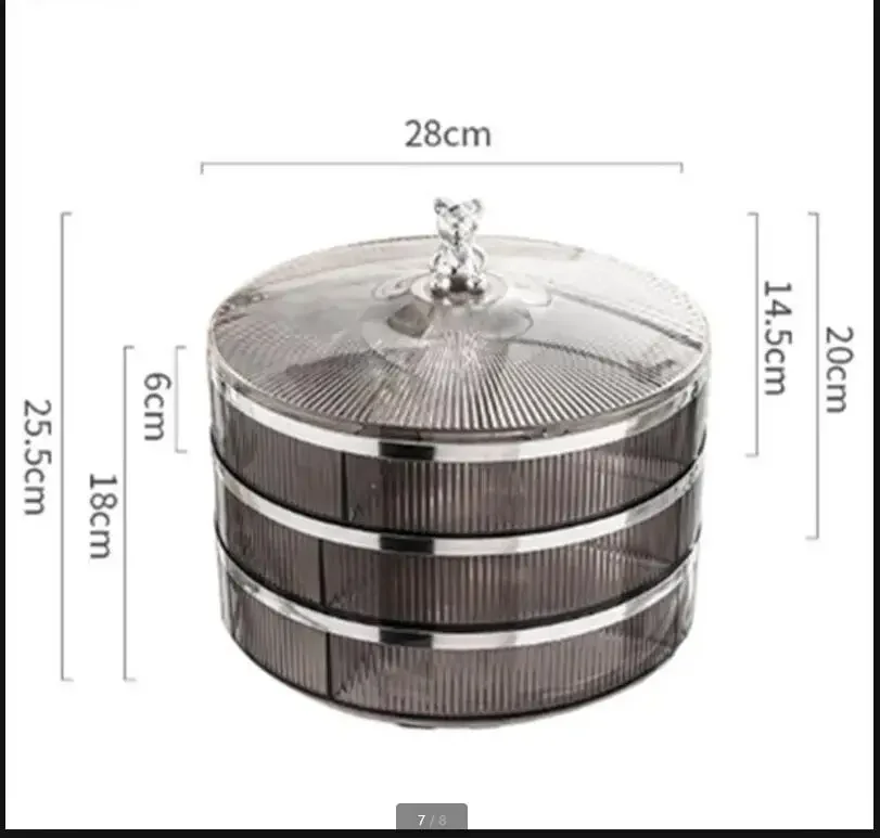 Multilayer Transparent Candy Box Dust-proof Acrylic Dry Fruit Tray Snack Nut Storage Box Modern Home Kitchen Storage Container