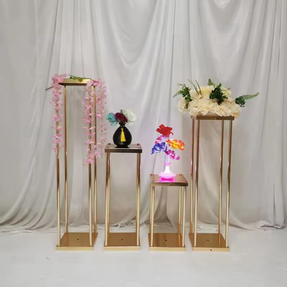 Imagem -03 - Casamento Festa Flor Stands Alto Ouro Metal Stand Casamento Centerpieces 10cm a 120cm 910