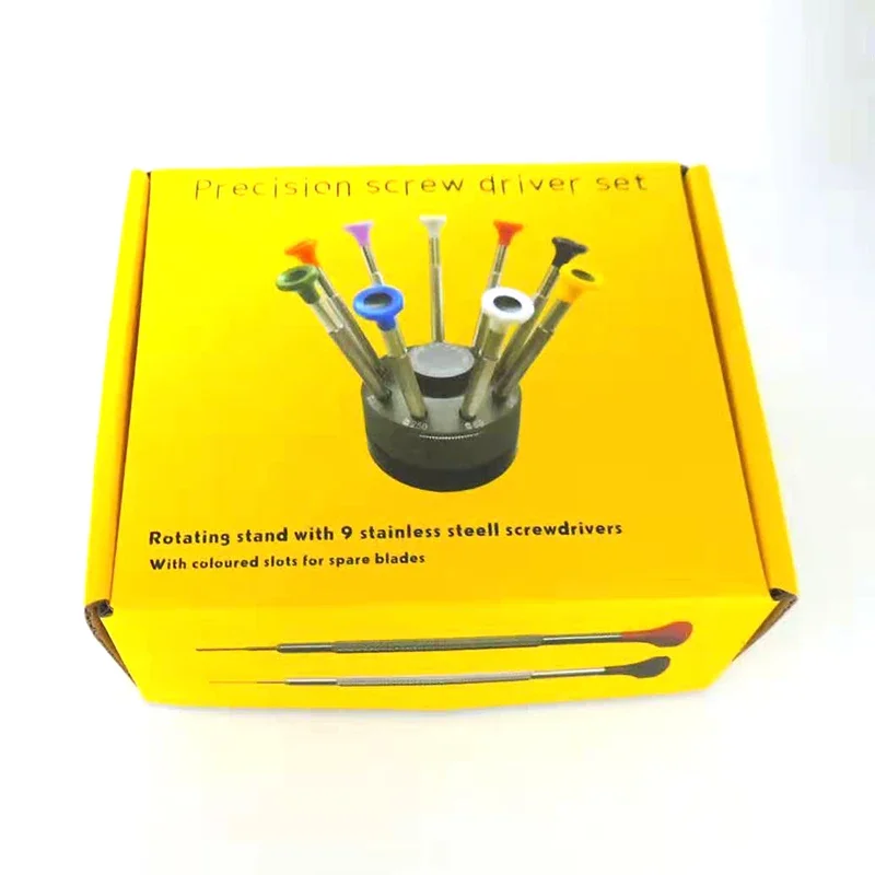 ไขควงความแม่นยําสูงชุด 9 ชิ้นสําหรับช่างซ่อมนาฬิกานาฬิกาซ่อมเครื่องมือ, สแตนเลส, อะไหล่ 9 ชิ้นใบมีด, คุณภาพสูง