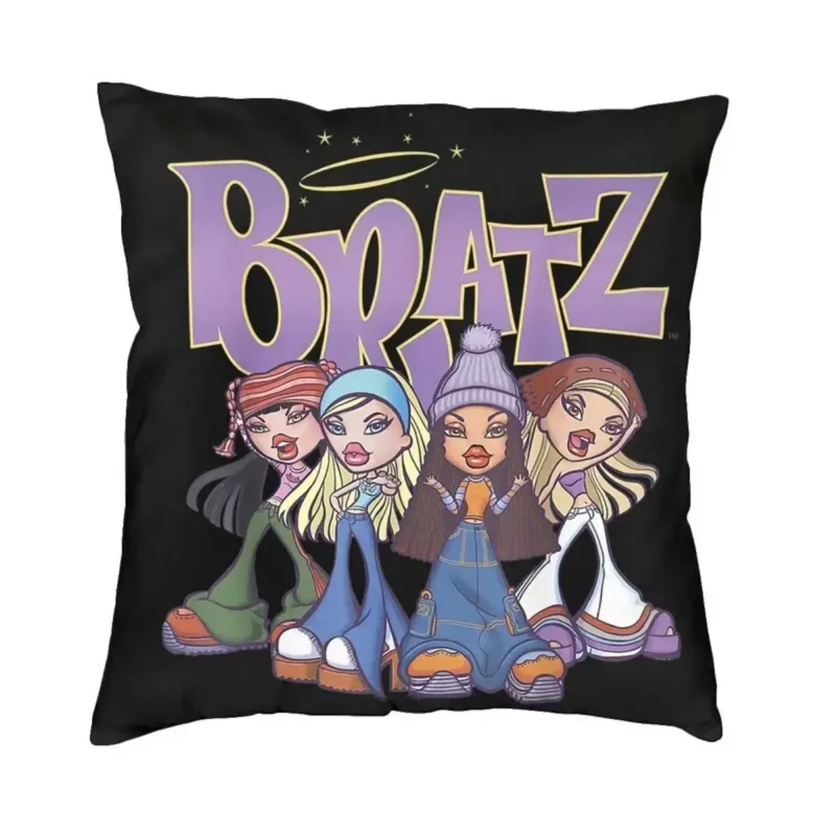 

Nordic Style Bratz Rock Angelz Cushion Cover 18x18Inch Cartoon Anime Movie Pillow Case for Car Square Pillowcase Living Room