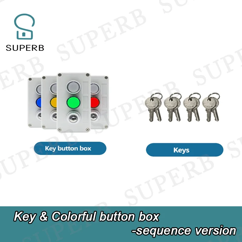 Escape room key switch prop colorful button prop escape puzzle press button in sequence key switch colorful button box superb - Image 4