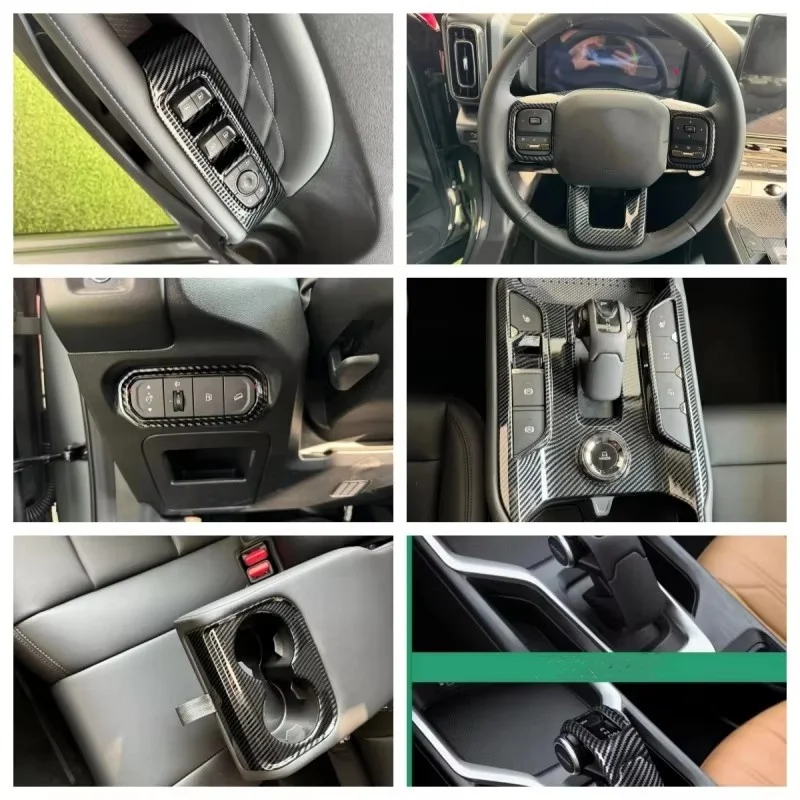 

For Great Wall GWM Haval Raptor B26 2023 -2024 Car Style Carbon Fibre Interior Gear Shift Head Window Control Panel Stickers