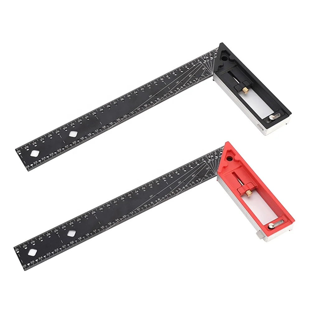 Multifunctional stainless steel square ruler for woodworking, 90 degree high precision square ruler for measuring holes tools
