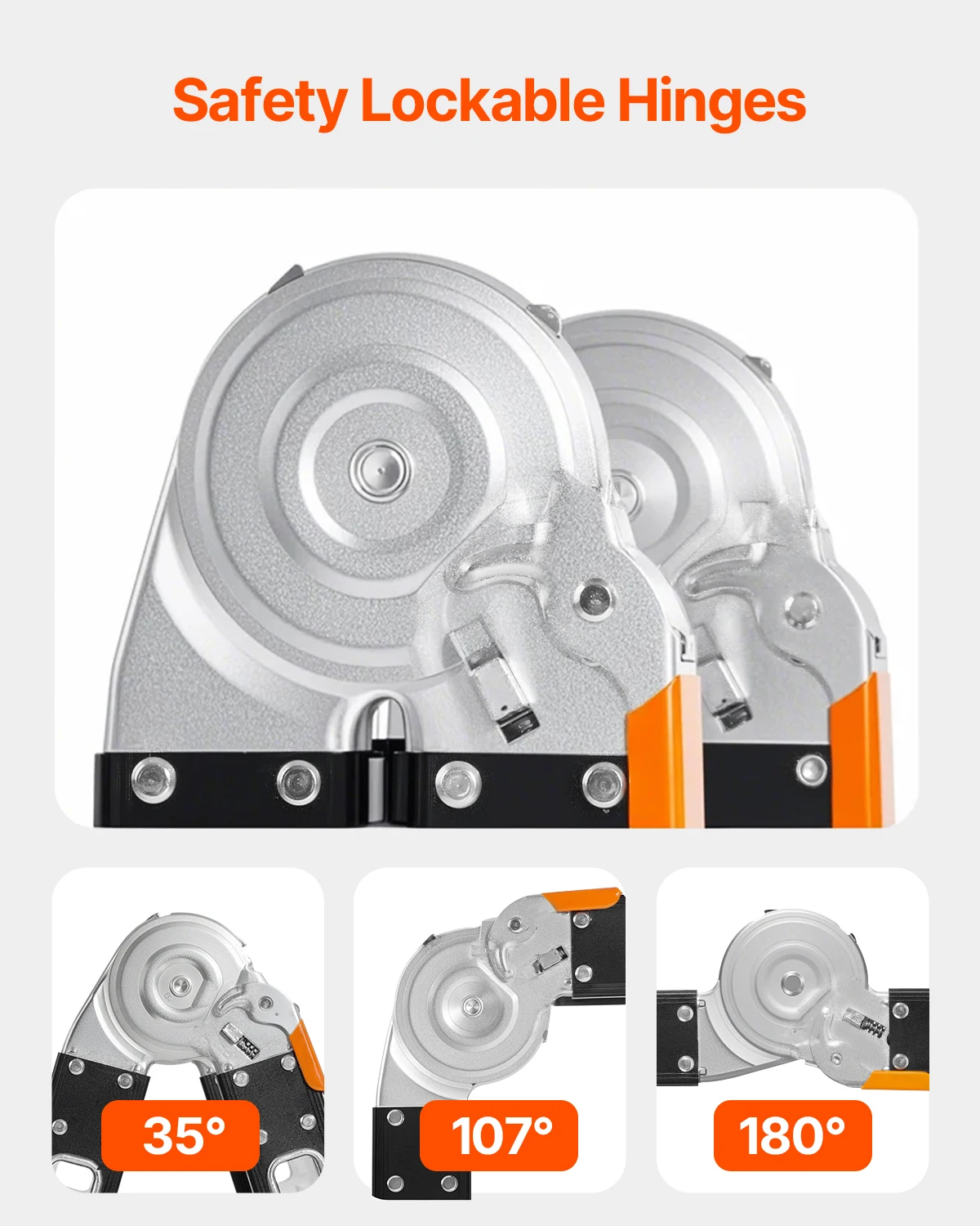 VEVOR Multi-Purpose Folding Ladder 7-in-1 Tall Extension Step Ladder A Frame 3-Step Telescoping Ladder 12ft Reach Height Ladder