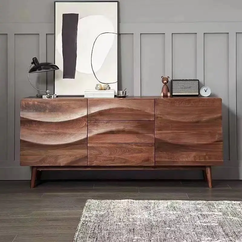 

Solid Wood Dining SideCabinet Locker Simple Light Luxury Living Room TVCabinet Internet celebrity storage cabinet