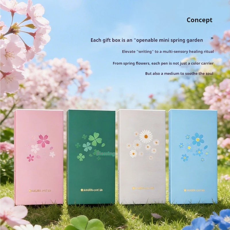 Sakura Craft Lab 002 Brass Pen Neutral Gel Ink Rollerball Pen Set Vintage Smooth Writing Signature Pen Luxury Stationery Gift