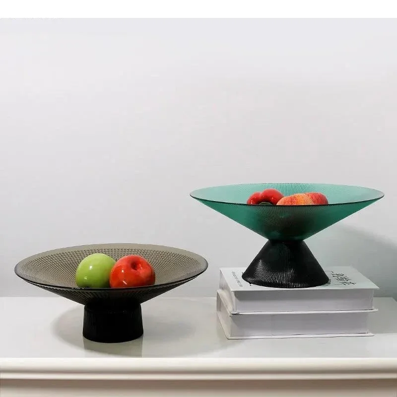 

Modern Style Glass Tableware Light Luxury Fruit Plate Living Room Coffee Table Snack Candy Dinner HQ190