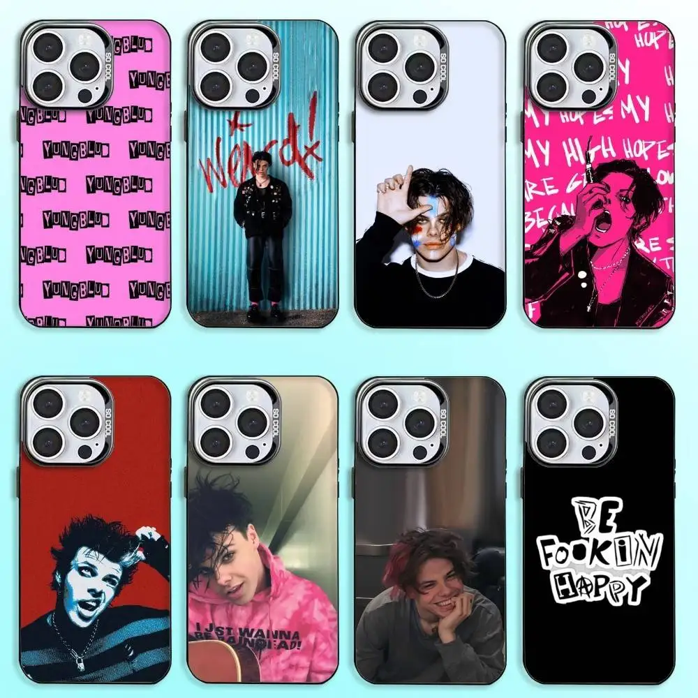 

Singer Y-Yungblud YB Phone Case For iPhone17,16,15,14,13,12,11 Plus,Pro Max Black Candy Matte Shockproof Cover