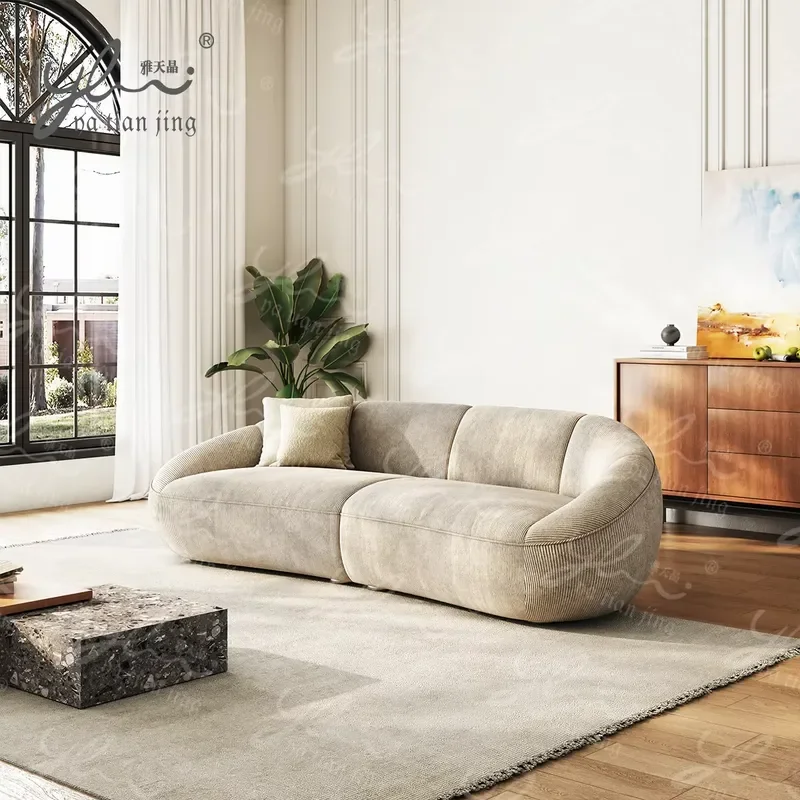 Compression Sectional Sofa Set Vacuum Sealed for Compact Delivery Modern Fabric Compressed Couch Furniture