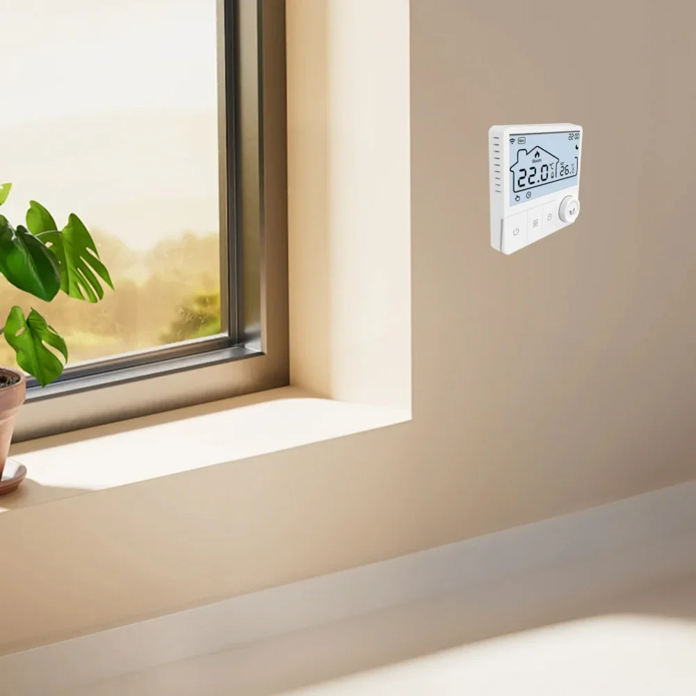 For Tuya Compatible Smart WiFi Boiler Thermostat Temperature Regulator for Gas Heating Systems with Weekly Schedule