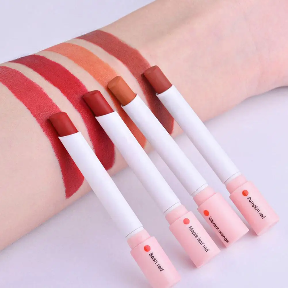 Creatieve Sigaret Lippenstift Set 4 Kleur Matte Lipgloss Langdurige Lip Glazuur Waterdichte Lippenstift Tube Nude Rode Lip Tint Makep