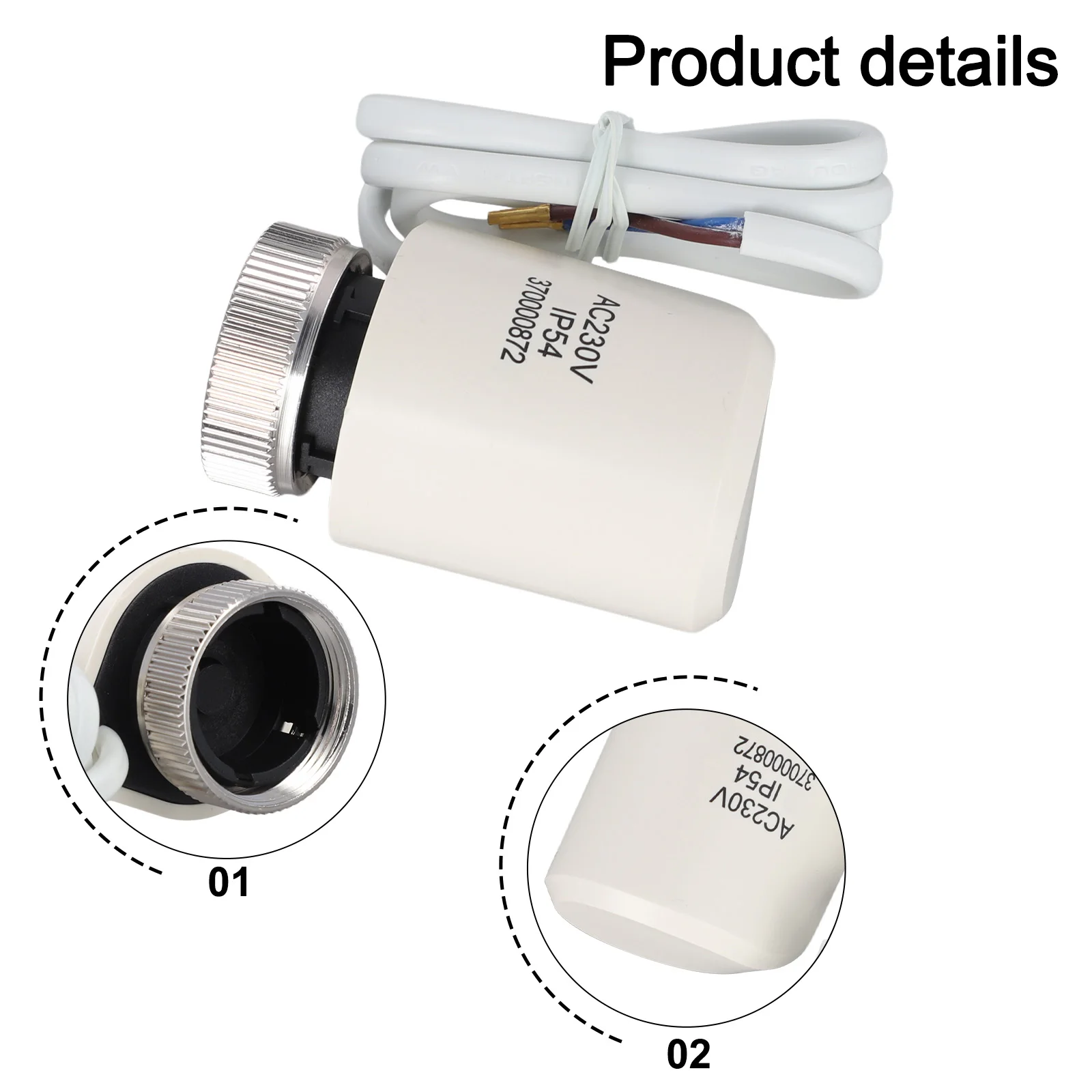

1pc 230V Electric Thermal Actuator Valve Head BY2200 Electrothermal Actuator Valves For Thermostat Heating Radiator M30×1.5mm