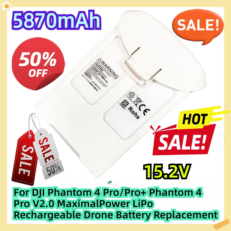 

For DJI Phantom 4 Pro/Pro+ Phantom 4 Pro V2.0 MaximalPower 15.2V 5870mAh LiPo Rechargeable Drone Battery Replacement
