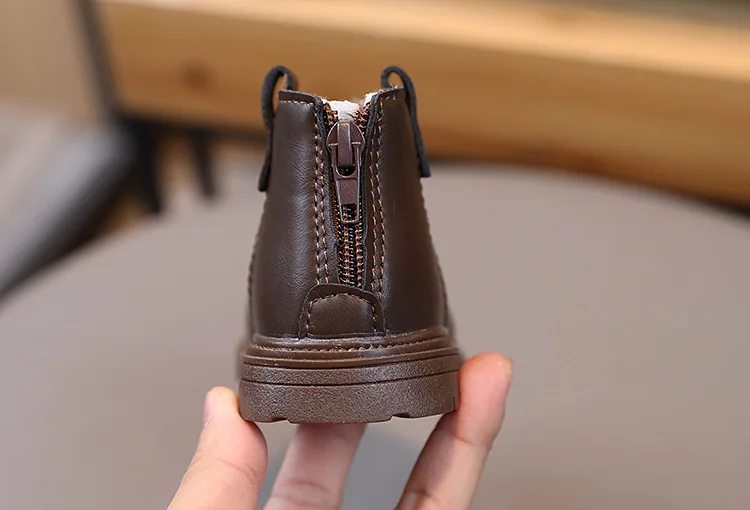 2026 Kinder Kurzstiefel Modische Jungen Schuhe Herbst Winter Leder Kinderstiefel Rutschfeste Kleinkind Mädchen Stiefel Kleinkind Schneeschuhe – Detail 14
