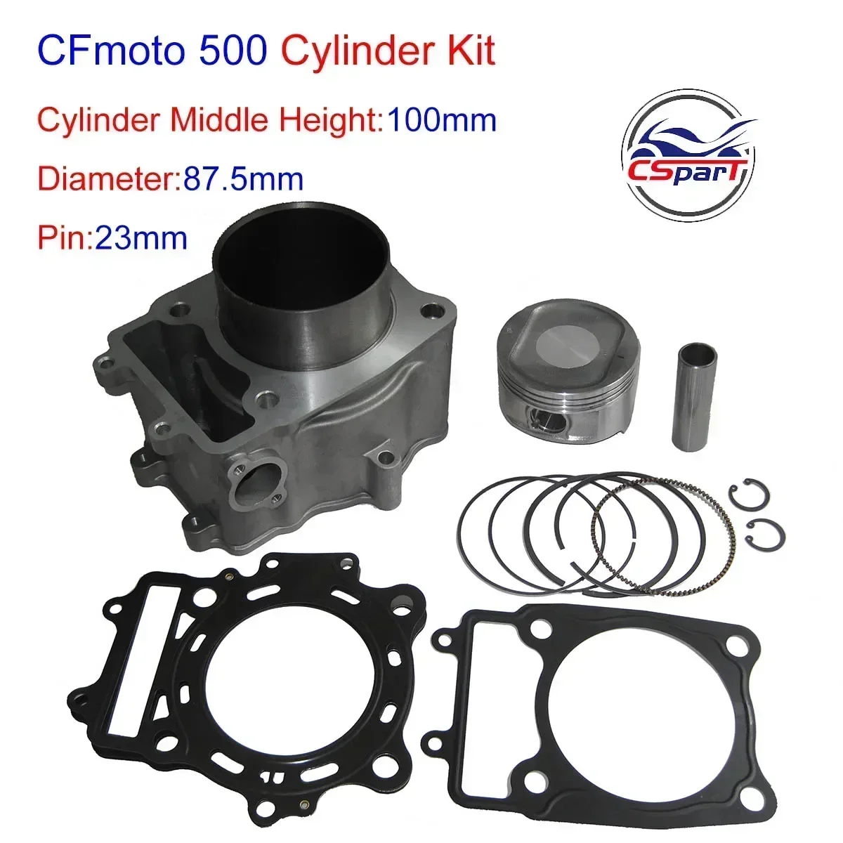 Kit de junta de pistão de cilindro de 87,5 mm 23 mm para CFmoto CF188 500 500CC UTV ATV GO KART