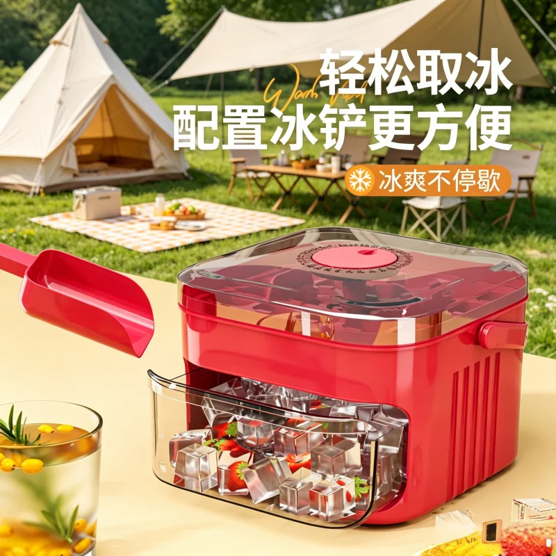 50 Grid Silicone Ice Tray With Cover Handle Stackable Ice Mold Easy Release Refrigerator Ice Making Box