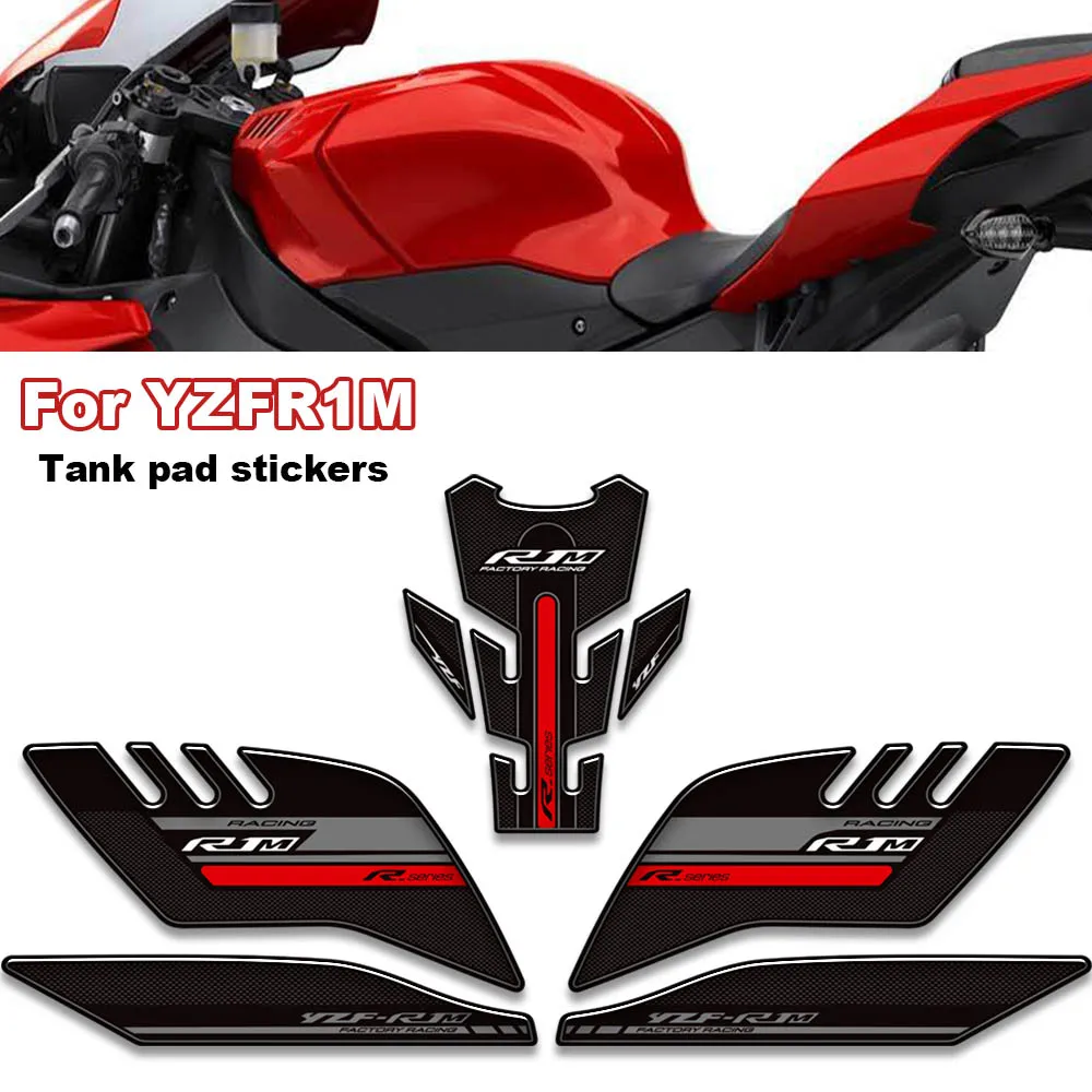 For YAMAHA YZF R1M YZFR1M YZF-R1M Motorcycle Fuel Tank Pad Stickers 3D Tank Fish bone Protector Decals Waterproof kit