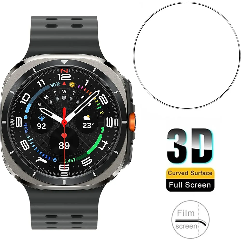 3 szt. Ochraniacz ekranu szkło hartowane do zegarka Samsung Galaxy Ultra 47mm folia ochronna odporna na zarysowania przezroczysta HD 2.5D 9H Premium