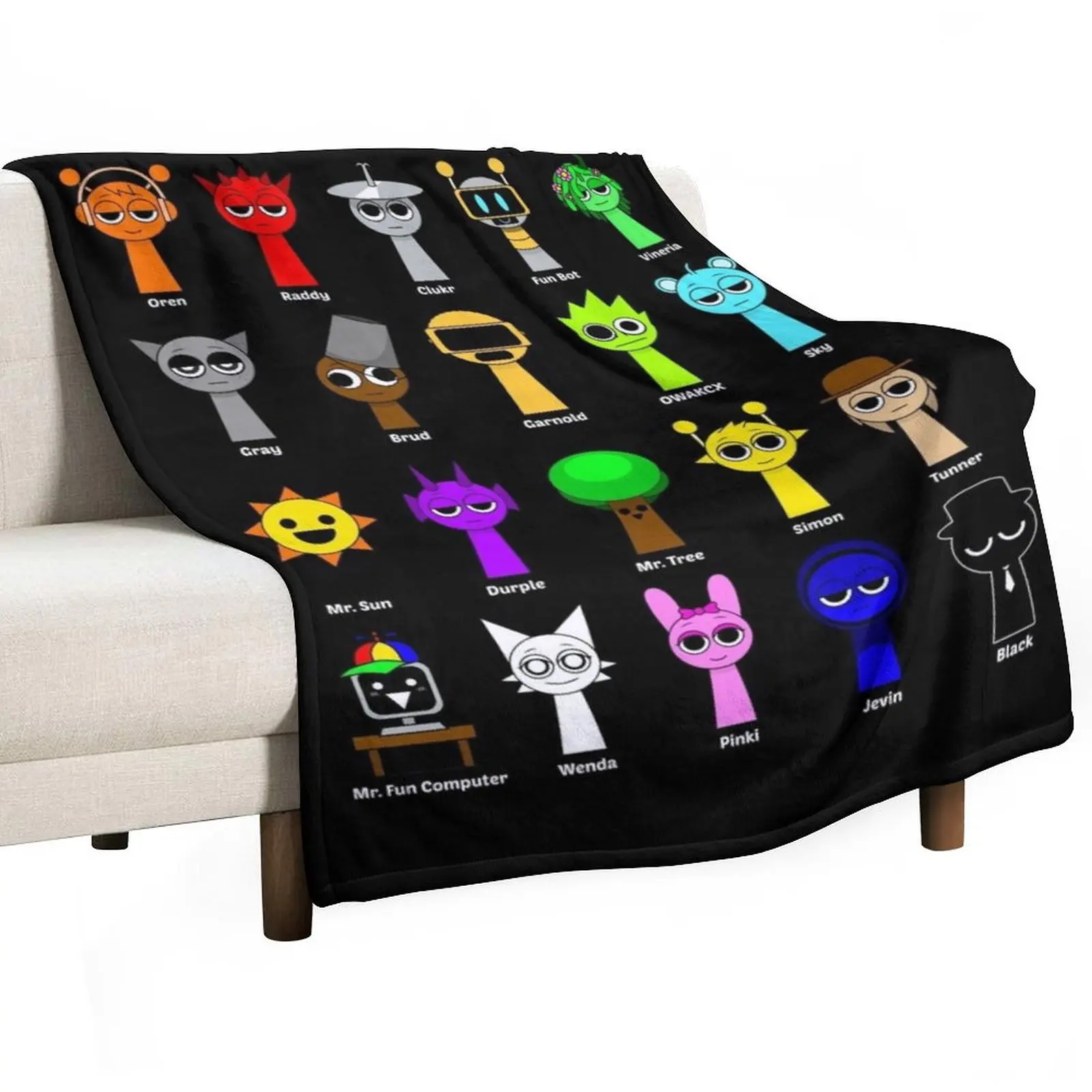 

All my Sprunki game toys Throw Blanket Soft Plaid Weighted Luxury Luxury St Blankets