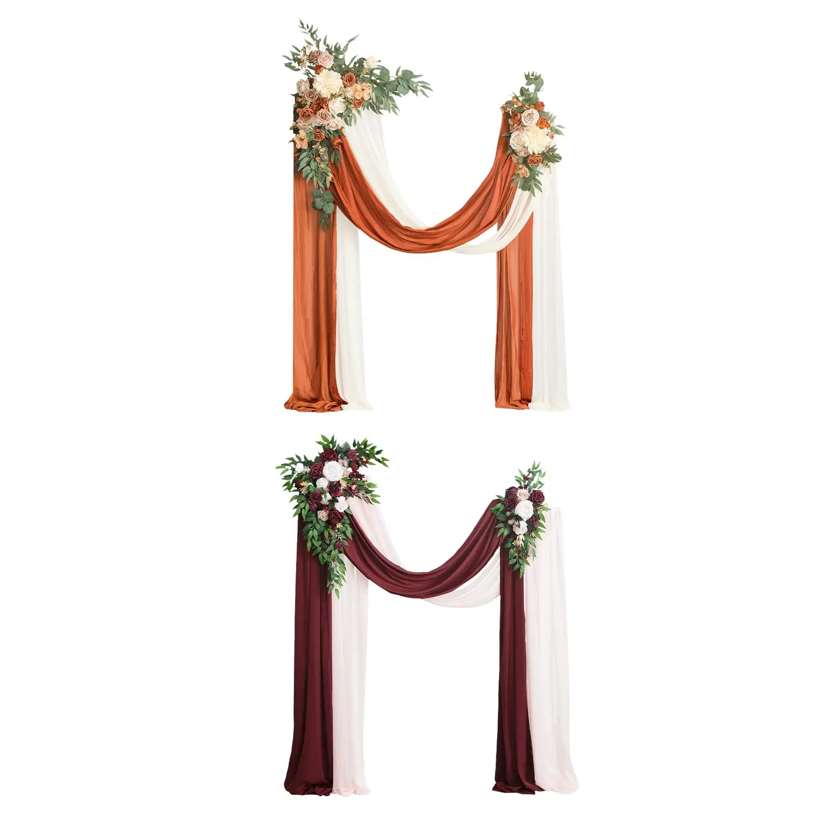 

Artificial Wedding Arch Flowers Kit,Artificial Flower Swag,with Arch Drape,Wedding Arch Rose Wreath for Party,Reception,Table