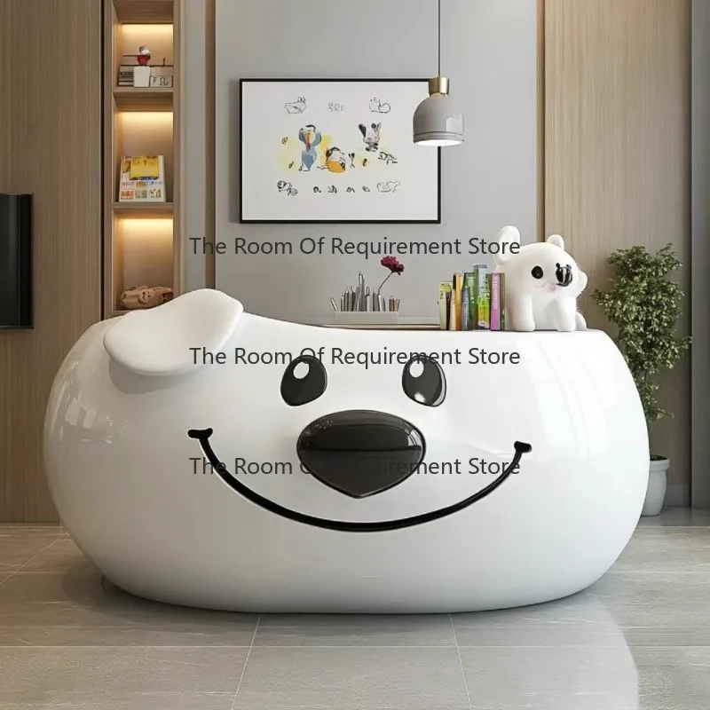 White Peculiar Design Reception Desk Wholesaler Reception Desk Company Reception Counter Office Beauty Salon
