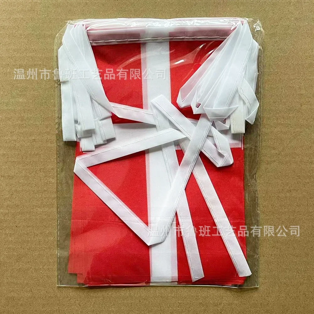 (SKY FLAG) Dänische Wimpelkette, 14 x 21 cm, 20 Stück pro Packung, dänische Wimpel, Wimpelband, für Festivals, Partys und Feiertage, zur Dekoration. – Detail 3