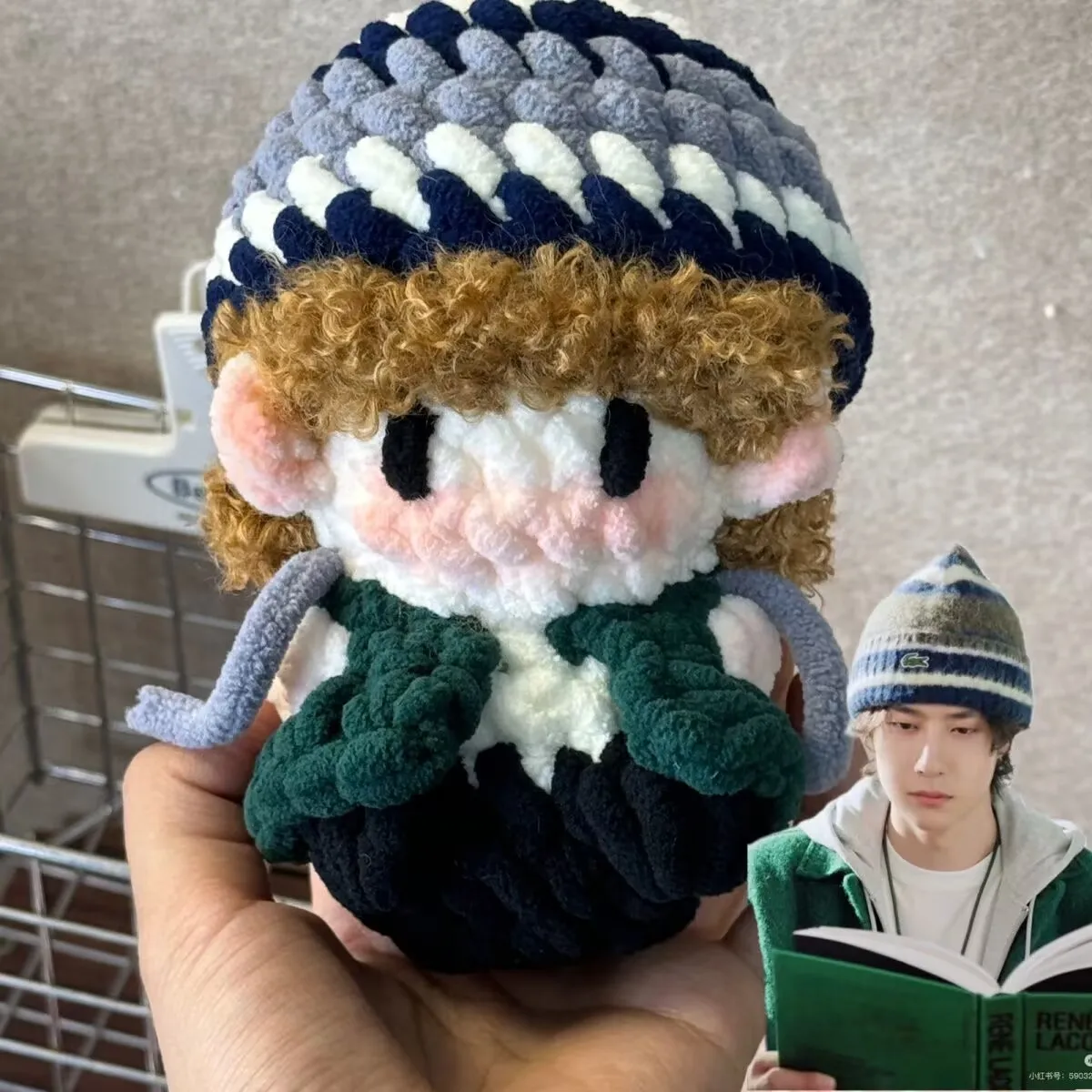 

[Finished Product] Handmade Woolen Hook Weaving Curling King Wang Yibo Soft Candy Doll Gift Star Surrounding Pendant