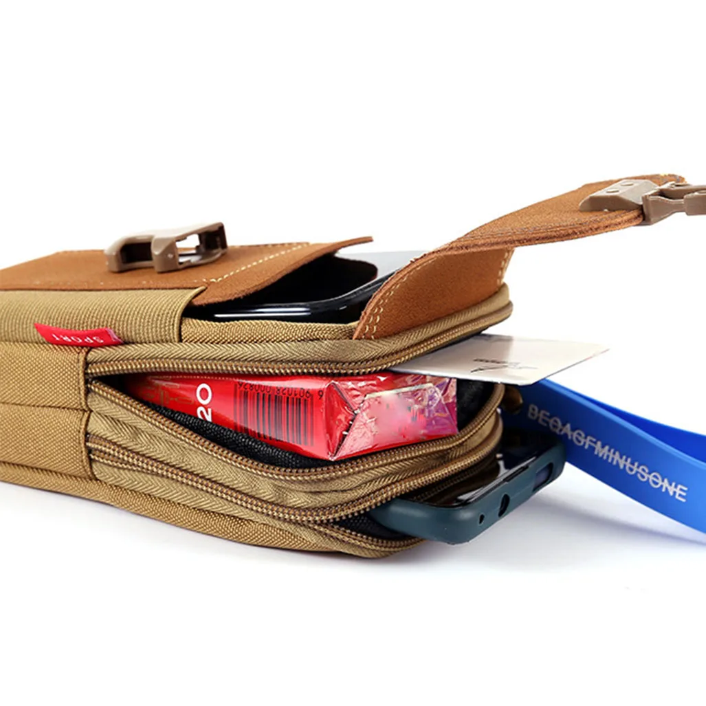 กระเป๋าคาดเอวโทรศัพท์มัลติฟังก์ชั่นพร้อมเข็มขัดสําหรับงานก่อสร้างผ้าใบกระเป๋าโทรศัพท์แบบพกพาสไตล์แนวตั้งสําหรับชุดทํางาน