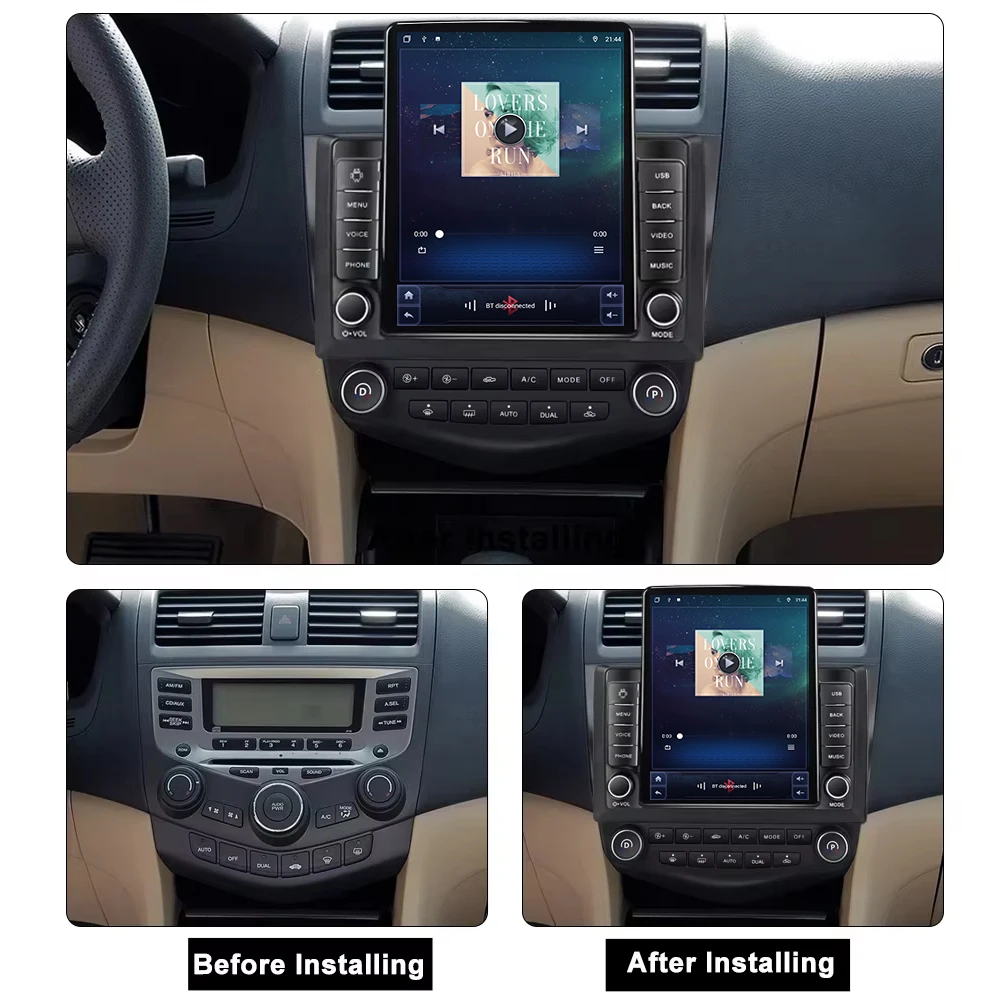 9.7inch Android 14 For Tesla Style Honda Accord 7 2003-2007 Car Radio Multimedia Player GPS Navigation No 2din Wireless Carplay