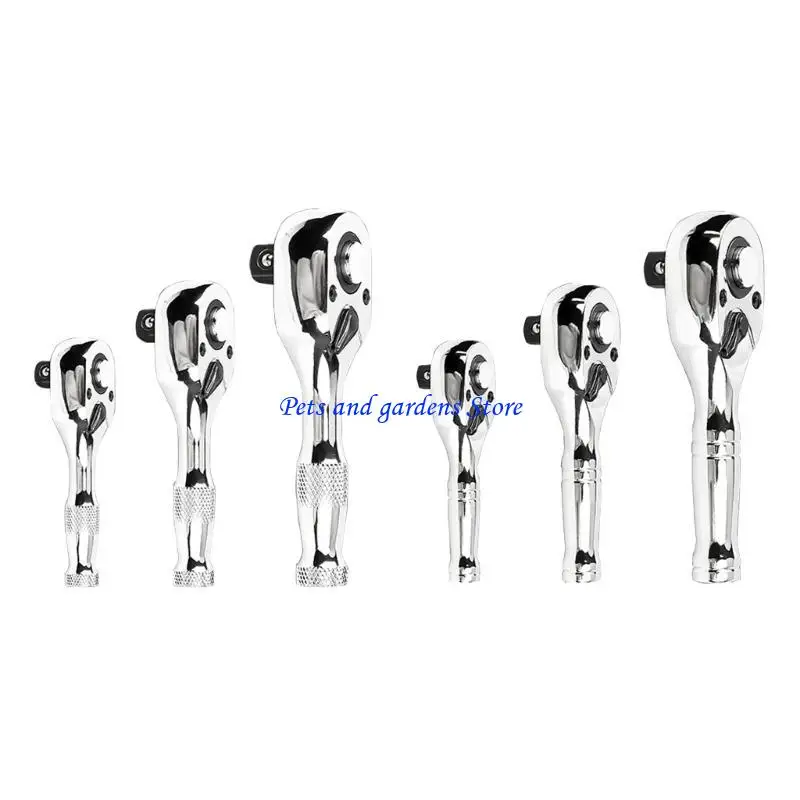 

H051 Set of 3 Stubbys Ratchets Wrench Tool 72Teeth 1/4" 3/8" Drive Socket Wrenches Quick-Releases & Reversibles Designs