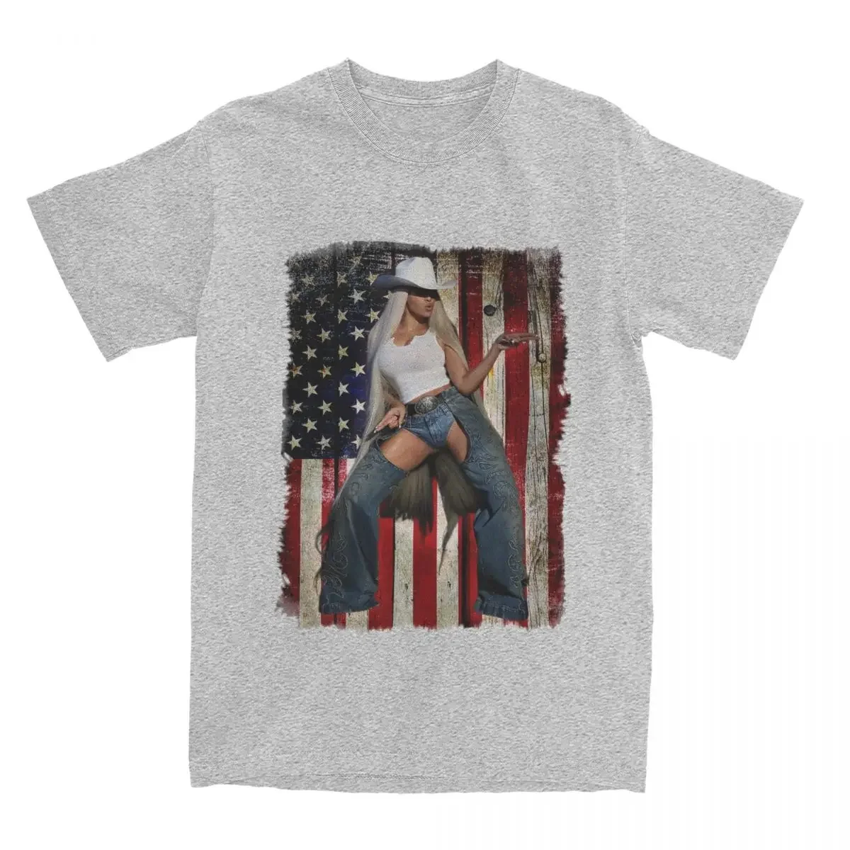 Short Sleeve O Neck Tees S- 5XL T-Shirt Men's Beyonce Cowboy Carter Ablum T Shirt 100% Cotton Clothing Vintage oversized summer