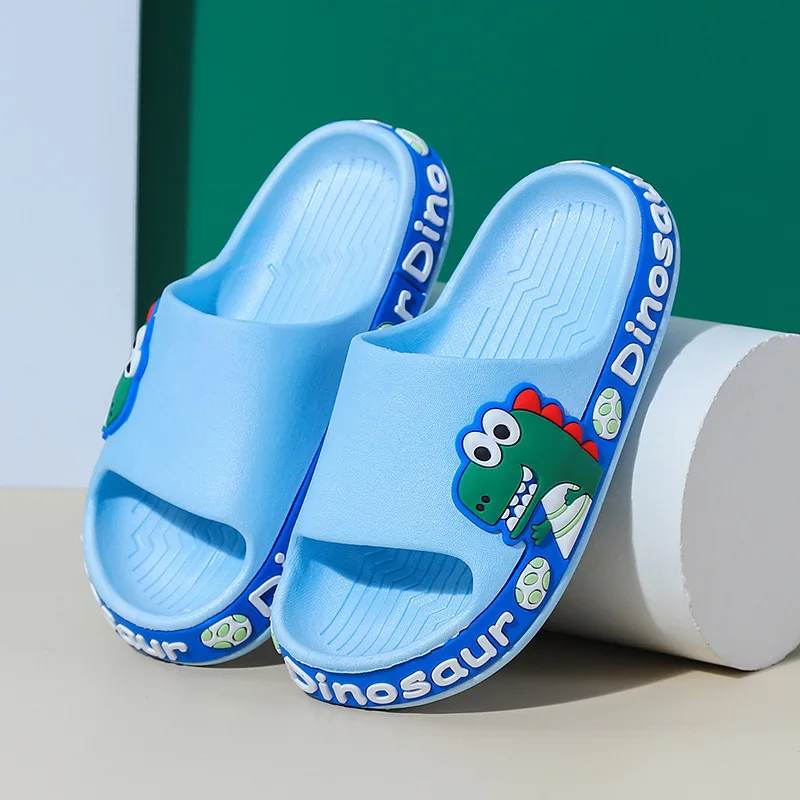 Fashionable Children's Cartoon Slippers Boys and Girls Home Slippers Kids Cartoon Dinosaur Non-slip Slippers for All Seasons
