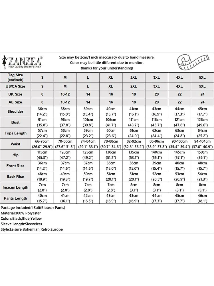 Bohemian Short Suits 2024 ZANZEA Summer Sleeveless Flroal Bluse Pant Sets Vintage Women Tracksuits Fashion Two Pieces Tracksuits