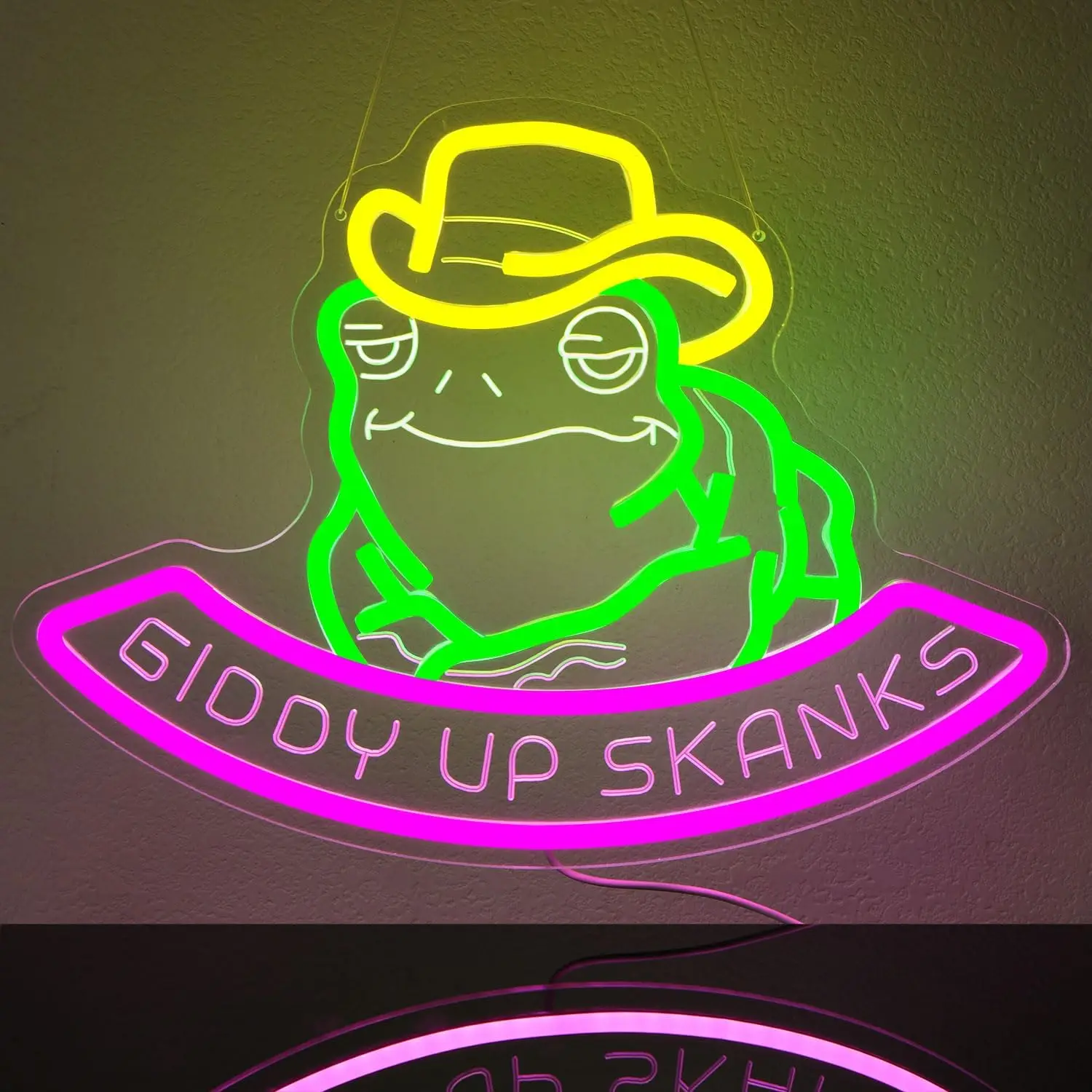 

Cowboy Frog LED Neon Sign Hat Neon Light Wall Decor Dimmable USB for Bar Man Cave Bedroom Party Birthday Gift for Cowboy Cowgirl