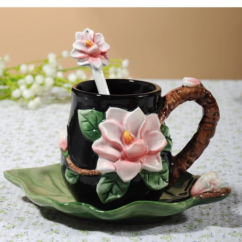 

Милый керамический сервиз, комбинация чайной ложки для послеобеденного черного чая