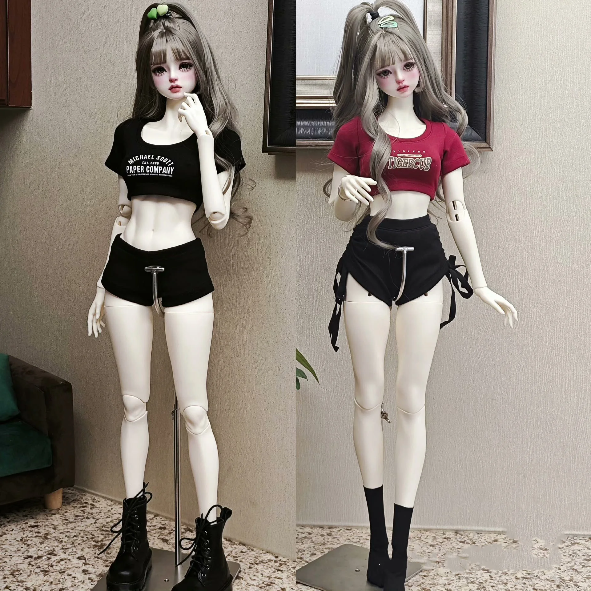 NO DOLL 30/45/60cm Doll's Clothes DIY Kit for 1/3 1/4 1/6 Bjd Dolls - Girl Toy Dress-Up Accessories Shot Tshirt Set