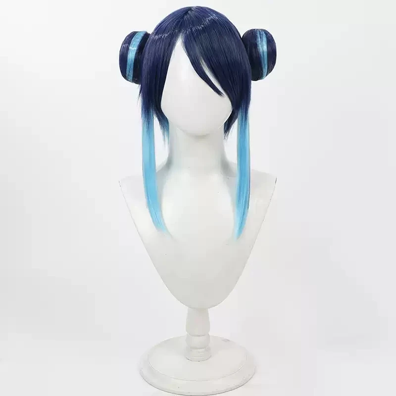 Arquivo azul nemugaki fubuki peruca cosplay resistente ao calor cabelo sintético halloween role play festa + peruca boné