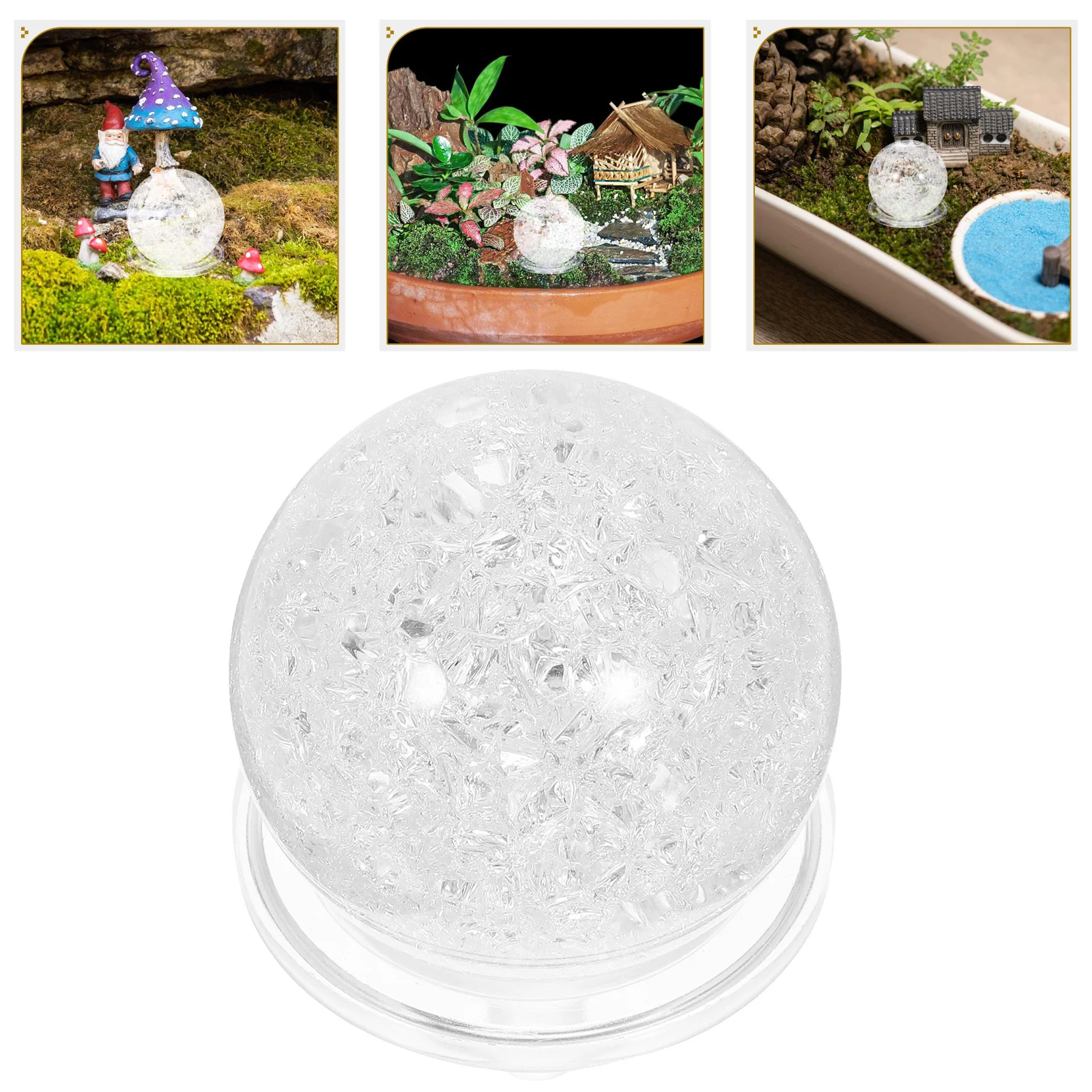 

1 Set Crystal Ball Decor For Home Office Desktop Fish Tank Lightweight Round Sphere Craft Feng Shui Bubble Ball Indoor Tabletop