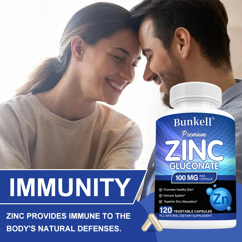 الجلوكونات الزنك 100 ملغ - يدعم الجهاز المناعي والجلد وصحة القلب والدورة الدموية، ومحاربة الجذور الحرة، ومضادات الأكسدة